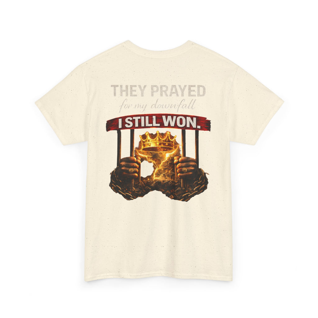 They Prayed For My Downfall Tee — Gold Crown & Prison Bars Streetwear